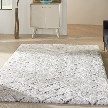 Nourison Dreamy Shag Drs03 Ivory/Grey Rugs - Nourison - 99446878328