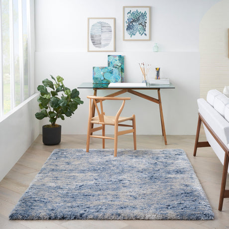 Nourison Dreamy Shag Drs06 Light Blue Rug - Nourison - 99446893369