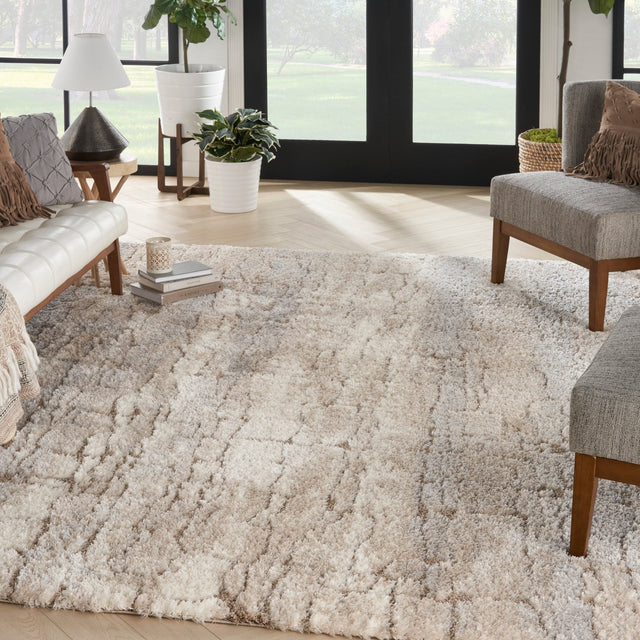 Nourison Dreamy Shag Drs09 Ivory Beige Rug - Nourison - 99446002471