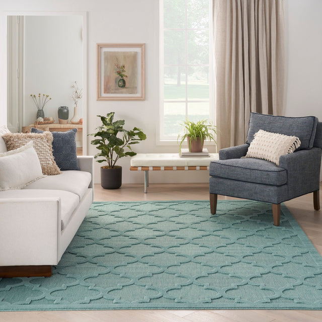 Nourison Easy Care Nes01 Aqua/Teal Rug - Nourison - 99446040756