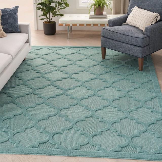 Nourison Easy Care Nes01 Aqua/Teal Rug - Nourison - 99446040756