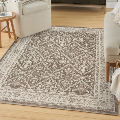 Nourison Eco Cycle Ecy04 Ivory Mocha Rug - Nourison - 99446980199