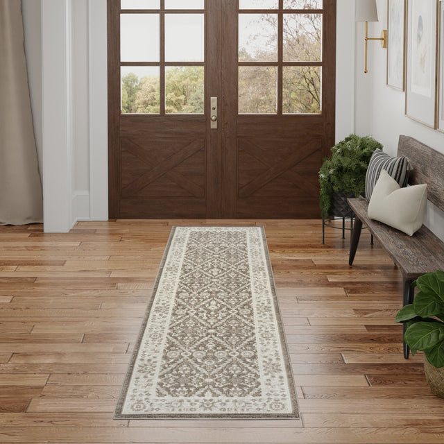 Nourison Eco Cycle Ecy04 Ivory Mocha Rug - Nourison - 99446980199