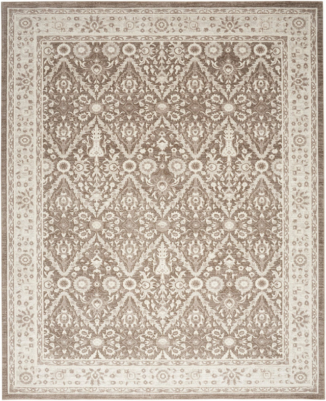 Nourison Eco Cycle Ecy04 Ivory Mocha Rug - Nourison - 99446980205