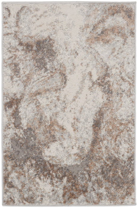 Nourison Elation Etn02 Ivory Grey Rugs - Nourison - 99446839725