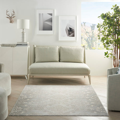 Nourison Elation Etn03 Ivory Grey Rugs - Nourison - 99446839824