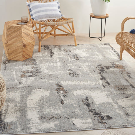 Nourison Elation Etn06 Grey Ivory Rugs - Nourison - 99446840523