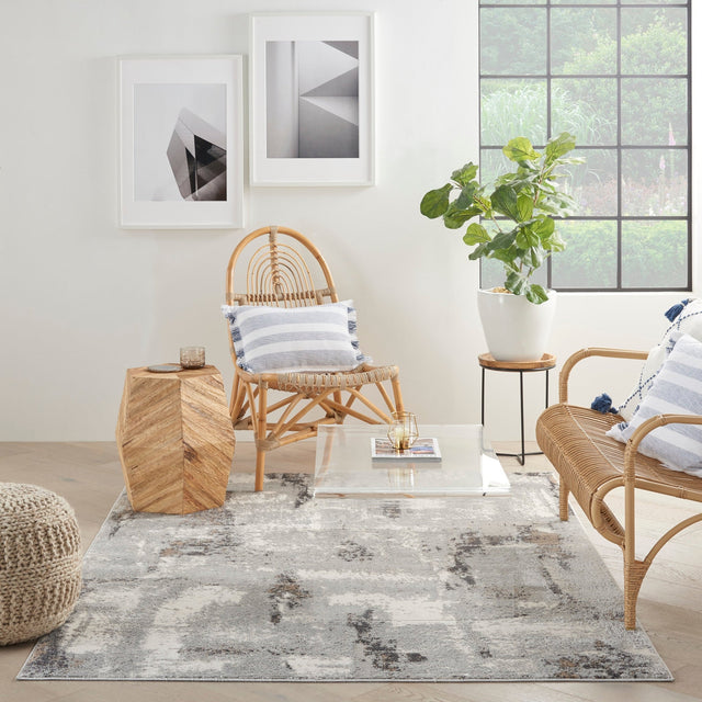 Nourison Elation Etn06 Grey Ivory Rugs - Nourison - 99446840530