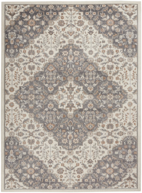 Nourison Elation Etn08 Ivory Grey Rugs - Nourison - 99446840738