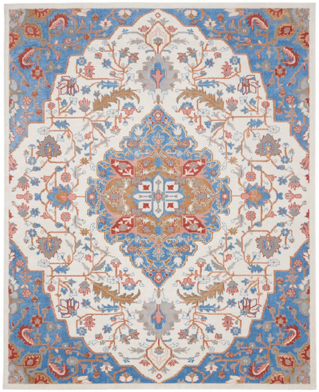 Nourison Elation Etn09 Ivory Blue Rugs - Nourison - 99446840899