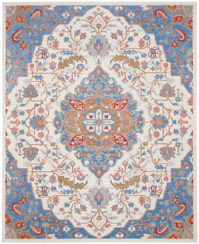 Nourison Elation Etn09 Ivory Blue Rugs - Nourison - 99446840899