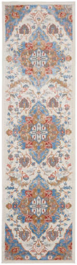 Nourison Elation Etn09 Ivory Blue Rugs - Nourison - 99446840905