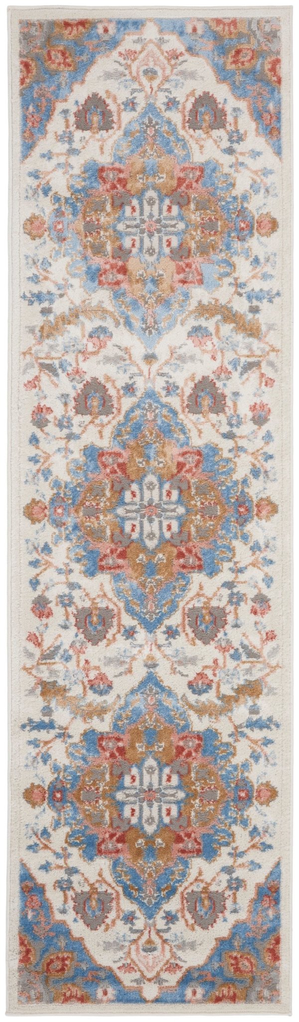 Nourison Elation Etn09 Ivory Blue Rugs - Nourison - 99446840905