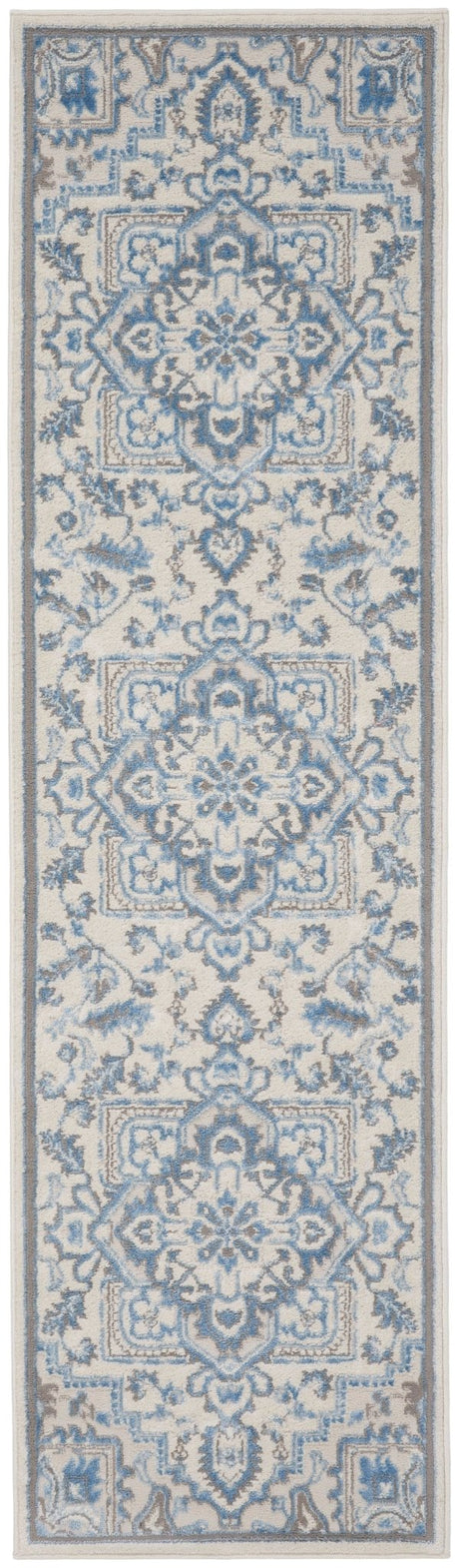 Nourison Elation Etn10 Ivory Blue Rugs - Nourison - 99446840998