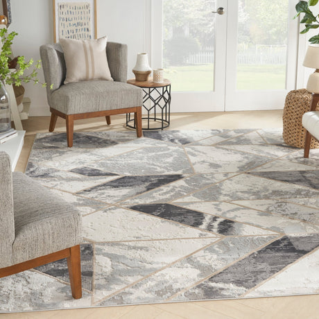 Nourison Elation Etn11 Ivory/Grey Rug - Nourison - 99446028341