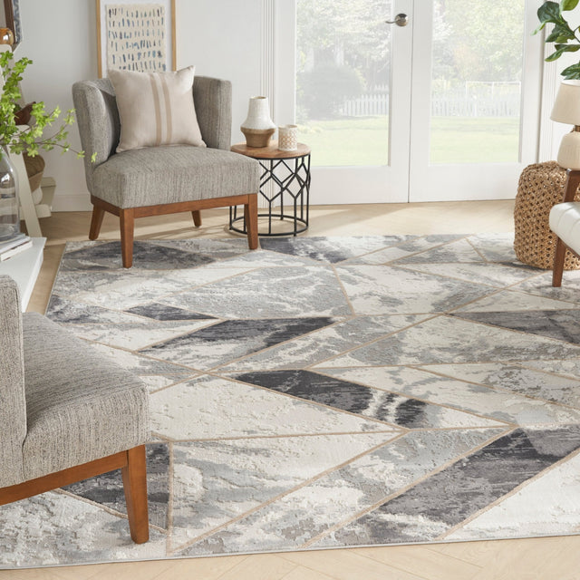 Nourison Elation Etn11 Ivory/Grey Rug - Nourison - 99446028341