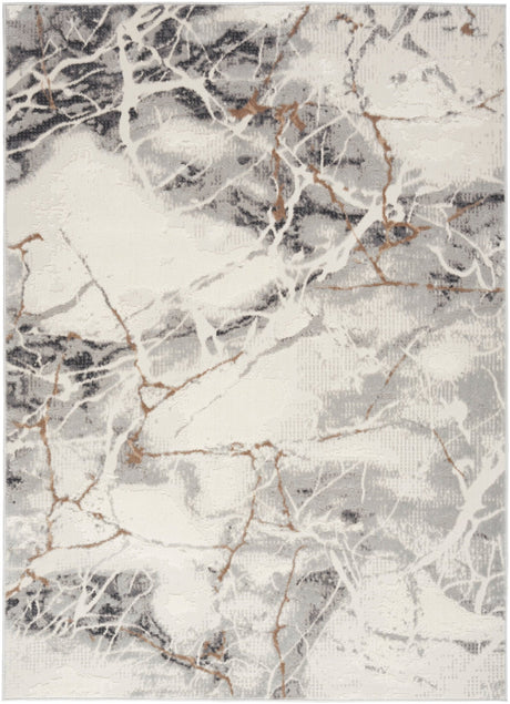 Nourison Elation Etn13 Ivory/Grey Rug - Nourison - 99446028945