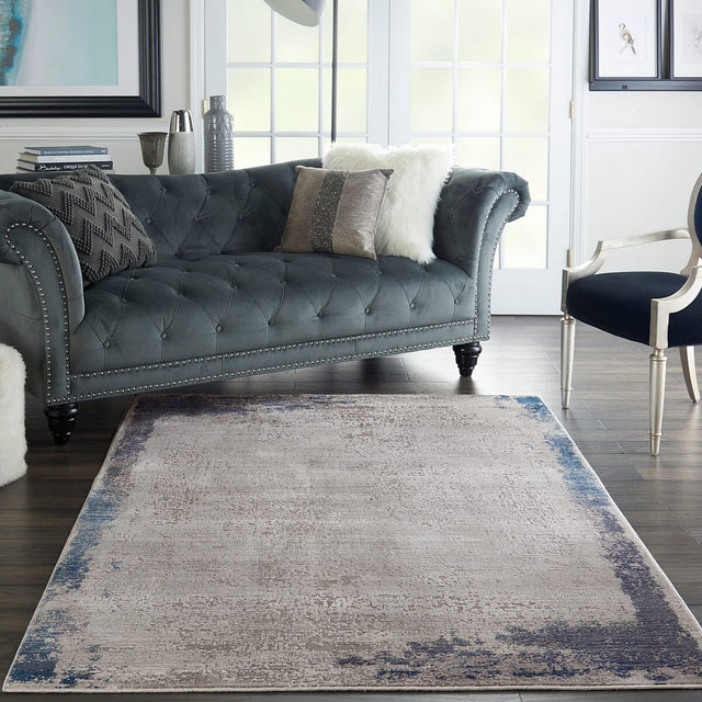 Nourison Etchings Etc01 Grey / Navy Rugs - Nourison - 99446718198