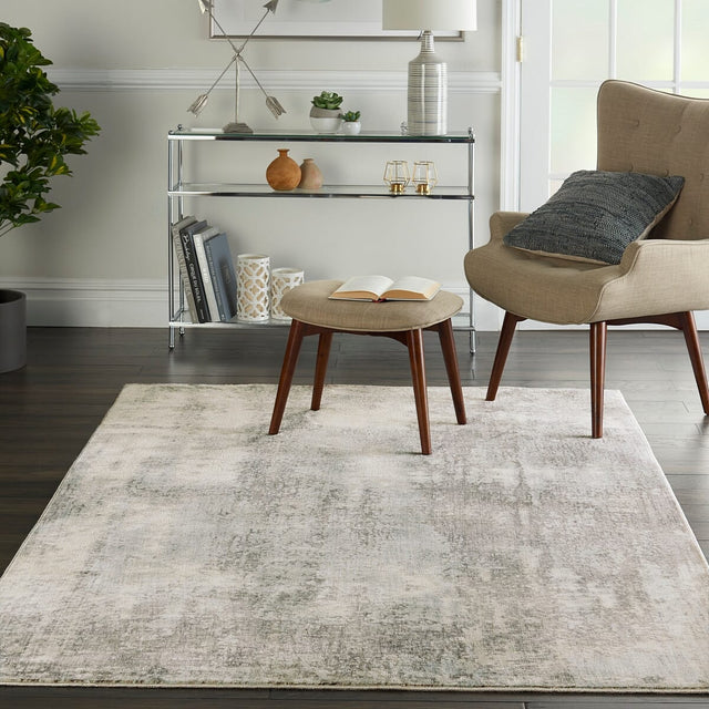 Nourison Etchings Etc02 Grey / Light Blue Rugs - Nourison - 99446718273