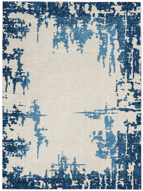 Nourison Etchings Etc04 Ivory / Blue Rugs - Nourison - 99446718464