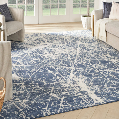 Nourison Exhale Exl02 Navy Ivory Rug - Nourison - 99446955234