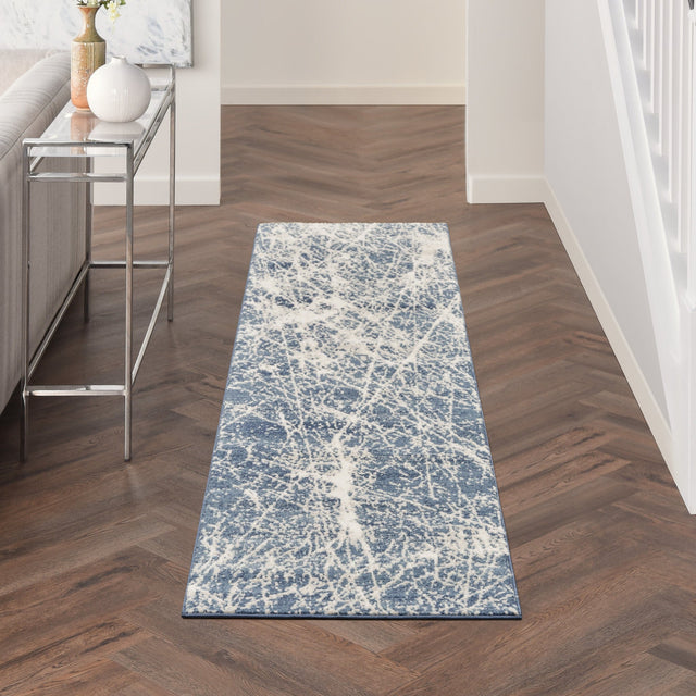 Nourison Exhale Exl02 Navy Ivory Rug - Nourison - 99446955234