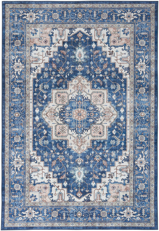 Nourison Fulton Ful10 Navy Ivory Rug - Nourison - 99446899965