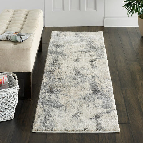 Nourison Fusion Fss16 Cream Grey Rugs - Nourison - 99446488329