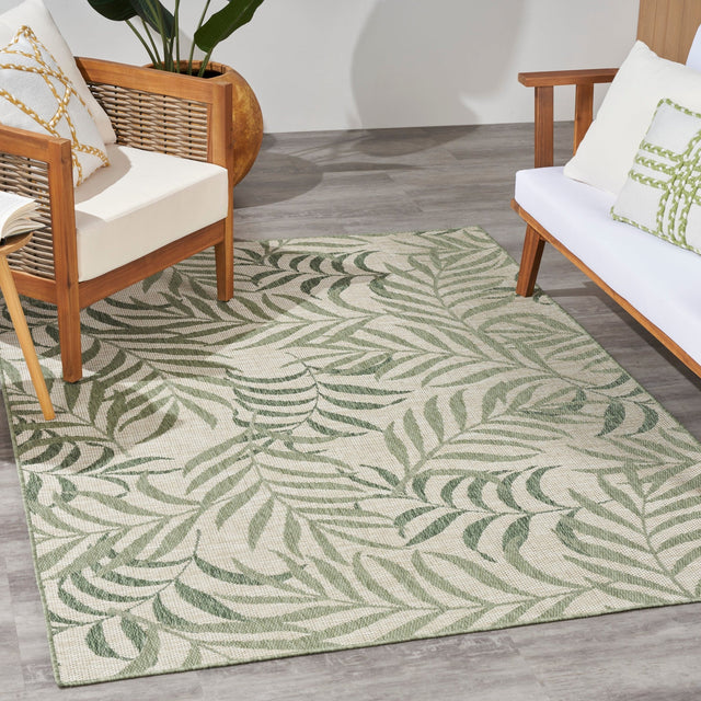 Nourison Garden Oasis Goa01 Ivory Green Rug - Nourison - 99446943446