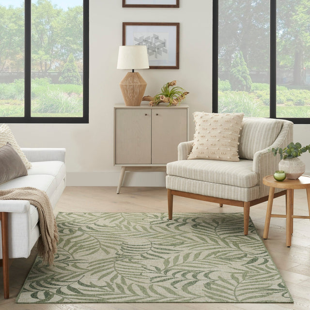 Nourison Garden Oasis Goa01 Ivory Green Rug - Nourison - 99446943446