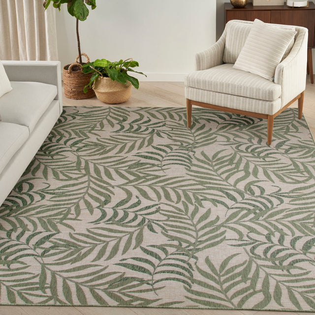 Nourison Garden Oasis Goa01 Ivory Green Rug - Nourison - 99446943446