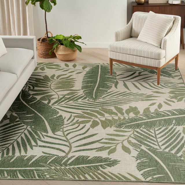 Nourison Garden Oasis Goa02 Ivory Green Rug - Nourison - 99446943620