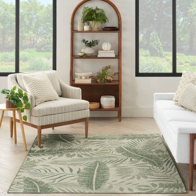 Nourison Garden Oasis Goa02 Ivory Green Rug - Nourison - 99446943620