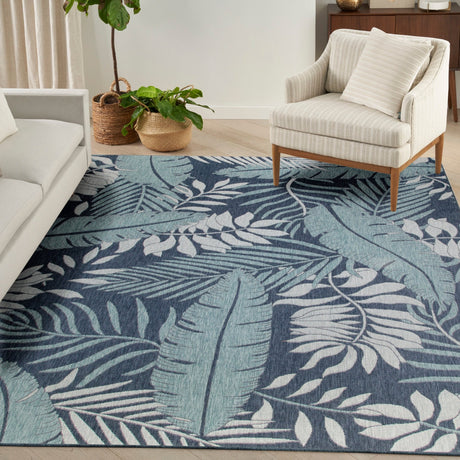 Nourison Garden Oasis Goa02 Navy Rug - Nourison - 99446959317