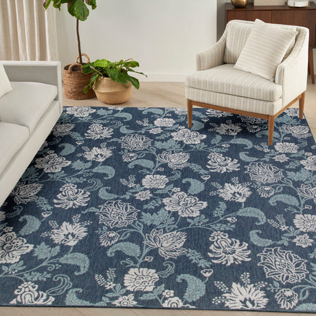 Nourison Garden Oasis Goa03 Navy Rug - Nourison - 99446959478