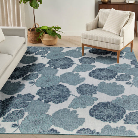 Nourison Garden Oasis Goa04 Blue Rug - Nourison - 99446959768