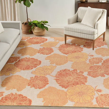 Nourison Garden Oasis Goa04 Coral Rug - Nourison - 99446959546