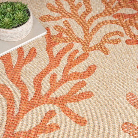 Nourison Garden Oasis Goa05 Coral Rug - Nourison - 99446959898