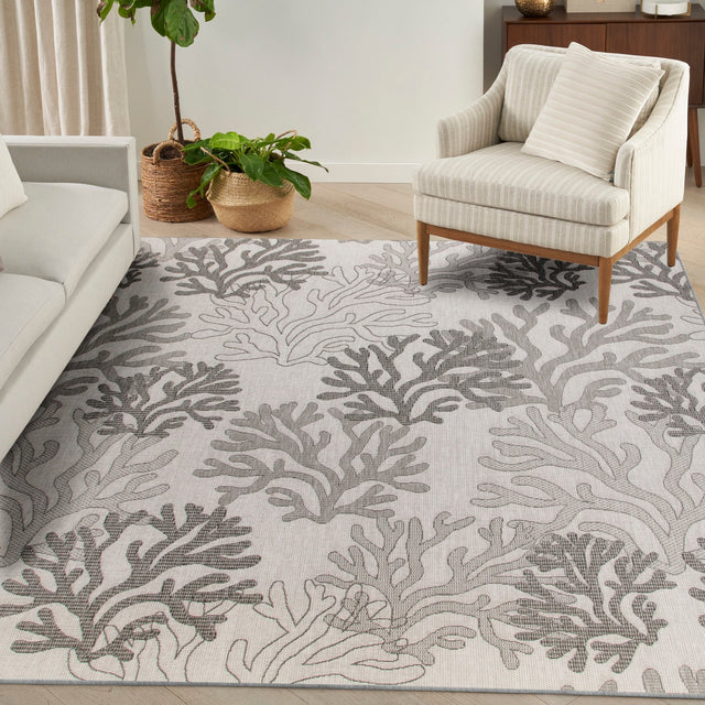 Nourison Garden Oasis Goa05 Grey Rug - Nourison - 99446959836