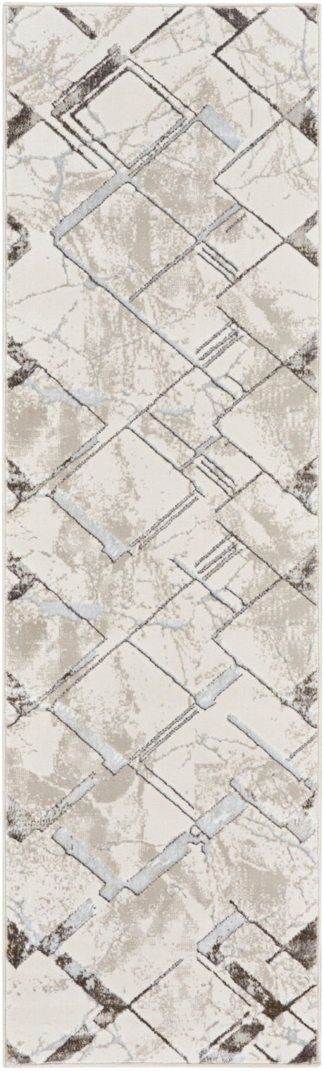 Nourison Glitz Glz02 Ivory/Grey Rug - Nourison - 99446133717