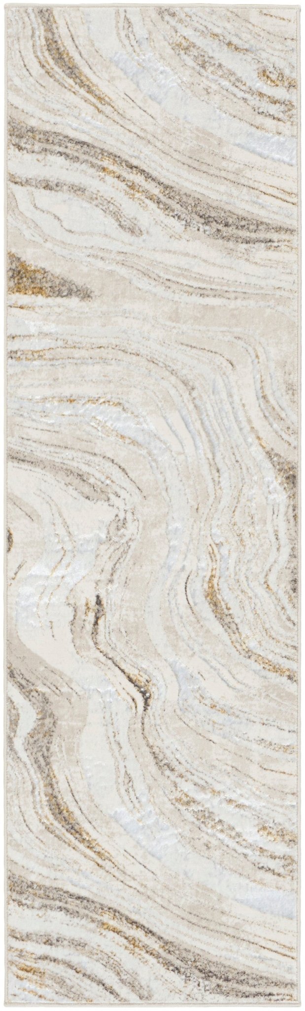 Nourison Glitz Glz22 Grey Gold Rug - Nourison - 99446951182