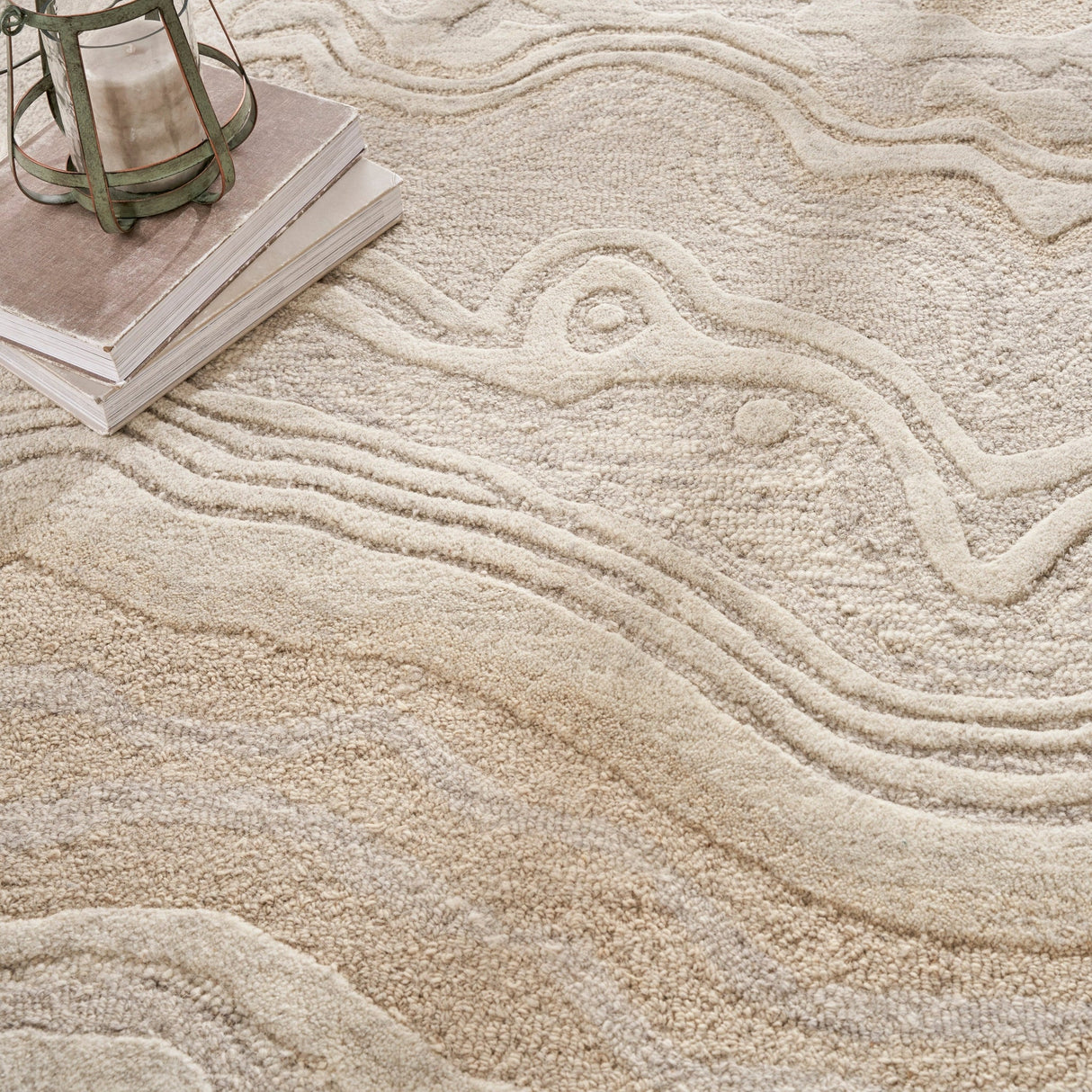 Nourison Graceful Gru01 Beige Rug - Nourison - 99446939050