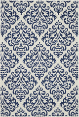 Nourison Grafix Grf06 White/Blue Rug - Nourison - 99446039699