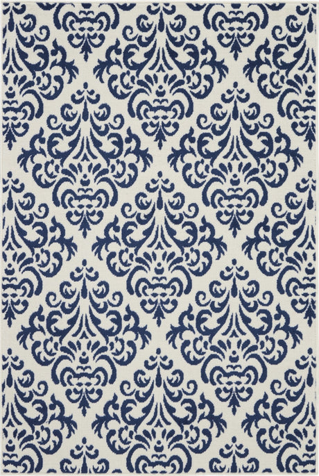 Nourison Grafix Grf06 White/Blue Rug - Nourison - 99446039699