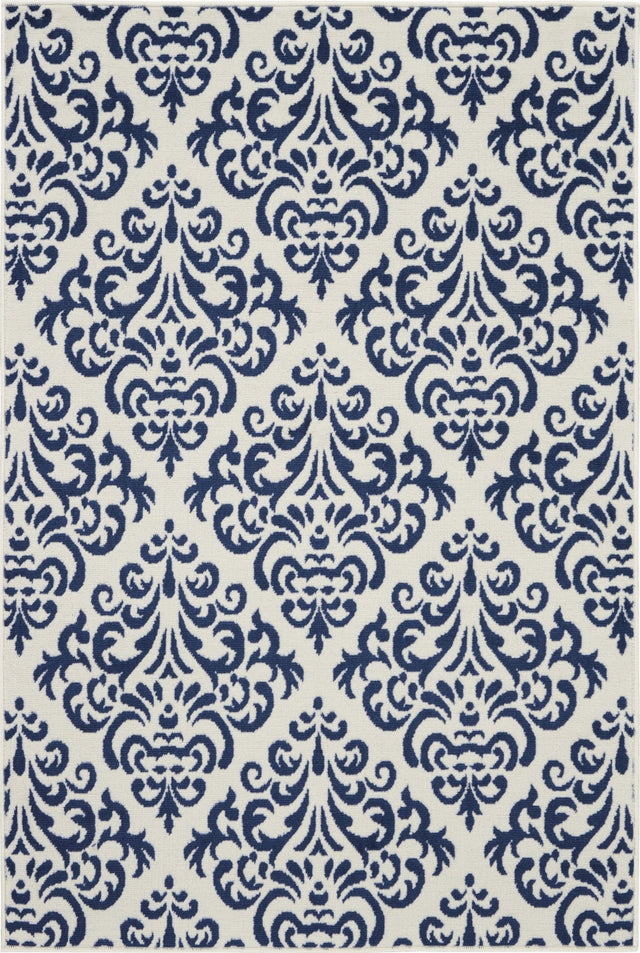 Nourison Grafix Grf06 White/Blue Rug - Nourison - 99446039699