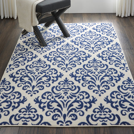 Nourison Grafix Grf06 White/Blue Rug - Nourison - 99446039699