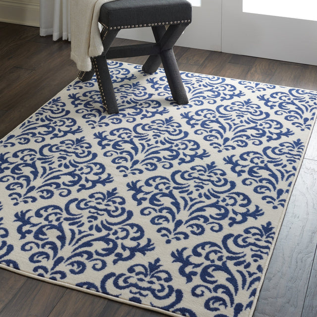 Nourison Grafix Grf06 White/Blue Rug - Nourison - 99446459107