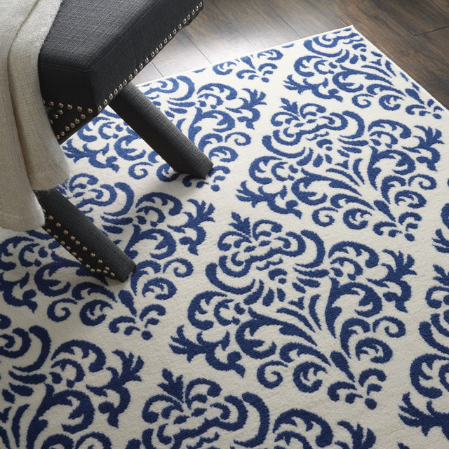 Nourison Grafix Grf06 White/Blue Rug - Nourison - 99446459107