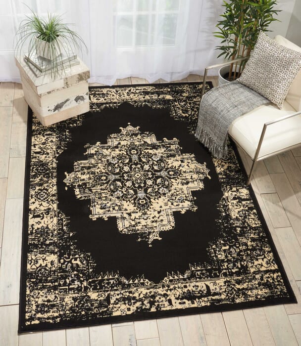 Nourison Grafix Grf14 Black Rugs - Nourison - 99446809643