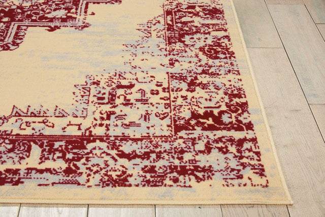 Nourison Grafix Grf14 Cream Red Rugs - Nourison - 99446809834